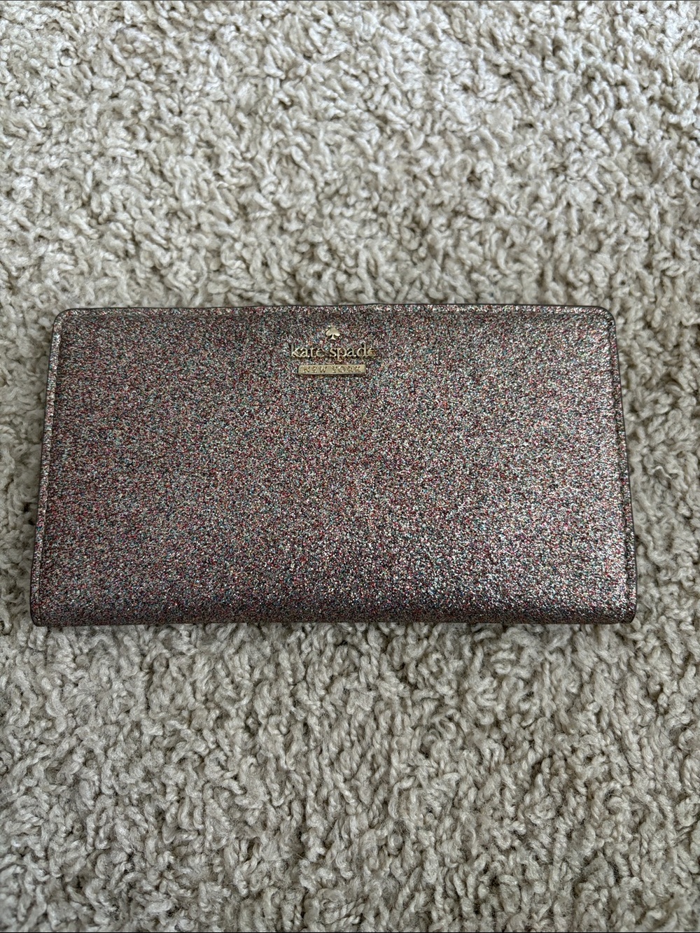kate spade Glitter Continental Wallet - Rose Gold Multi Glitter
